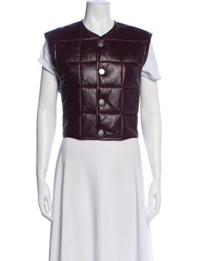 Pre-owned Bottega Veneta Lambskin Vest In Burgundy