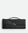 Bottega Veneta Long Andiamo Clutch Bag With Handle In Black