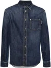 BOTTEGA VENETA BLUE LONG-SLEEVE DENIM SHIRT