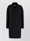 Bottega Veneta Lapel Collar Cashmere Coat In Black