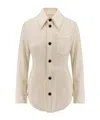 Bottega Veneta Lapel Long Sleeve Shirt In Neutral