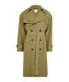 Bottega Veneta Mens Double-breasted Wool Trench Coat Algae In Green
