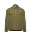 Bottega Veneta Lightweight Cotton Serge Overshirt In Green