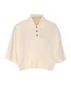 Bottega Veneta Short Sleeve Boxy Fit Meringue Polo In Nude
