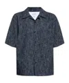 Bottega Veneta Lapel Short-sleeved Shirt In Blue