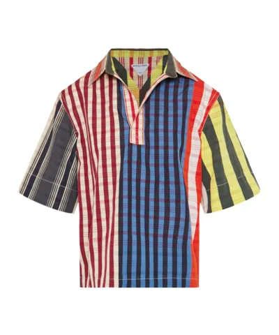 Bottega Veneta Lapel Short-sleeved Shirt In Black