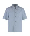 Bottega Veneta Men's Striped Linen-cotton Blend Shirt In Blue