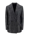 Bottega Veneta Lapel Suit Jacket In Black