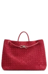 Bottega Veneta Large Andiamo Suede Top Handle Bag In New Apple Candy