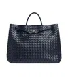 Bottega Veneta Large Andiamo Knitted Shoulder Bag In Space/ Vintage