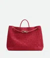 Bottega Veneta Large Andiamo Suede Top Handle Bag In New Apple Candy