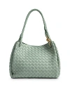 Bottega Veneta Parachute Large Intrecciato Leather Shoulder Bag In New Sauge/brass