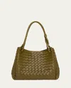 Bottega Veneta Large Andiamo Shoulder Bag In Olive Oil & Muse Brass