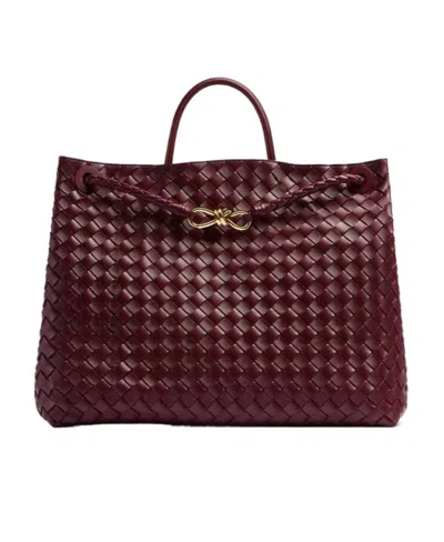 Bottega Veneta Andiamo Large Burgundy-coloured Bag In Red