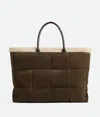Bottega Veneta Large Arco Tote Bag In Kaki/teddy/fondant
