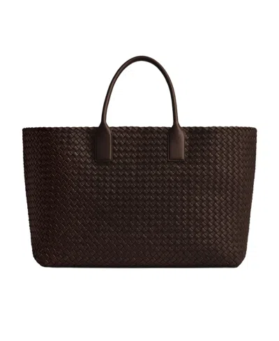Bottega Veneta Large Cabat Handbag In Black