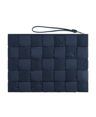 Bottega Veneta Large Cassete Padded Clutch Bag In Blue