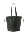 Bottega Veneta Large Castello Intrecciato Leather Tote In Dark Green