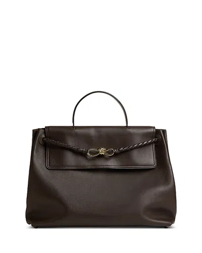 BOTTEGA VENETA LARGE CIAO CIAO INTRECCIATO LEATHER TOP HANDLE BAG