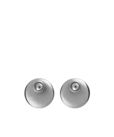Bottega Veneta Large Concave Earrings In Gray