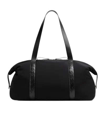 Bottega Veneta Large Crossroad Holdall Bag In Black