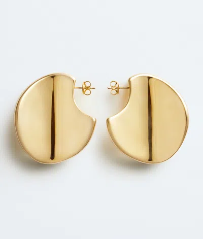 Bottega Veneta Large Disc Earrings In Gold
