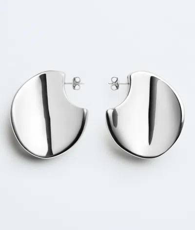 Bottega Veneta Large Disc Earrings In Metallic