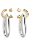 Bottega Veneta Large Ellipse Drop Huggie Hoop Earrings In Multi