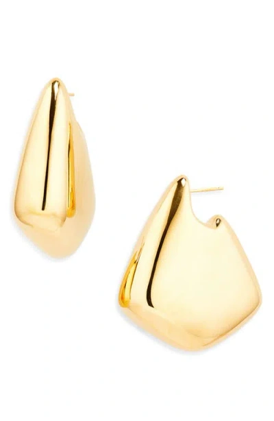 Bottega Veneta Women Small Fin Earrings In Gold