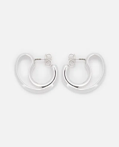 Bottega Veneta Large Frills Earrings In Silver