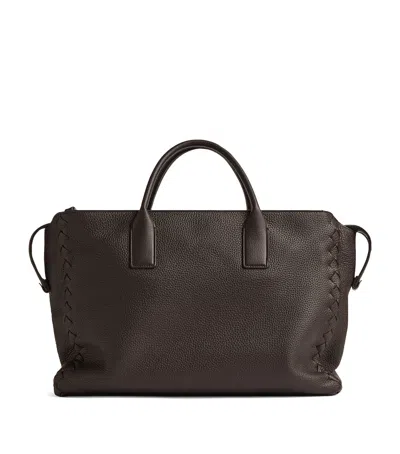 Bottega Veneta Large Grained Leather Interview Briefcase