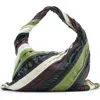 Bottega Veneta Large Hob Stripe Leather Hobo Bag In Black/green Multi