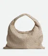 Bottega Veneta Large Suede Hop Shoulder Bag In Neutral