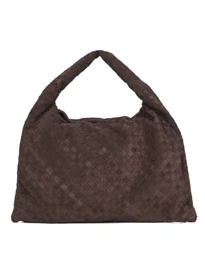 Bottega Veneta Women Large Suede Hop Bag In Brown