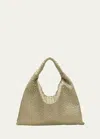 Bottega Veneta Large Hop Hobo Bag In Travertine-muse