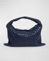 Bottega Veneta Large Hop Denim Hobo Bag In Abyss-indigo