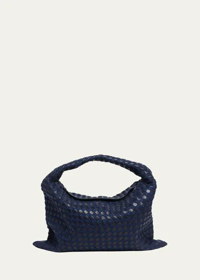 Bottega Veneta Large Hop Denim Hobo Bag In Abyss-indigo