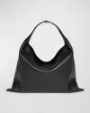 Bottega Veneta Large Leather Hop Shoulder Bag In Black