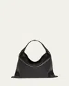 Bottega Veneta Large Leather Hop Shoulder Bag In Black