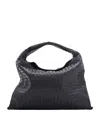 Bottega Veneta Small Hop Top Handle Bag In Intrecciato Leather In Black
