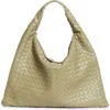 Bottega Veneta Large Hop Intrecciato Leather Hobo Bag In 2929 Travertine-muse Bra