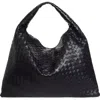 Bottega Veneta Large Hop Intrecciato Leather Hobo Bag In Space/brass