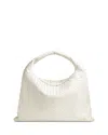 Bottega Veneta Large Leather Hop Shoulder Bag In White/gold