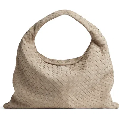 Bottega Veneta Large Hop Intrecciato Suede Hobo Bag