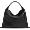 Bottega Veneta Large Leather Hop Shoulder Bag In 1019 Black-m Brass