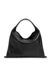 Shop Bottega Veneta Large Hop Leather Shoulder Bag In Black/brass