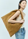 Bottega Veneta Large Hop Hobo Suede Shoulder Bag In Brown