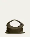 Bottega Veneta Large Hop Shoulder Bag In Kaki-medium Brass