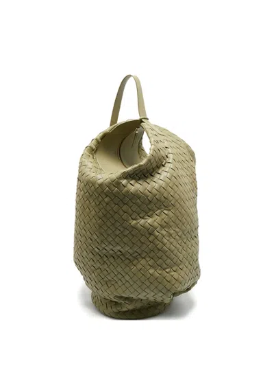 Pre-owned Bottega Veneta Large Hop Woven-leather Bag In Neutral