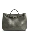 Bottega Veneta Large Intrecciato Leather Andiamo Top-handle Bag In Green